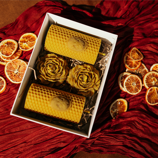 Beeswax candle set giftbox